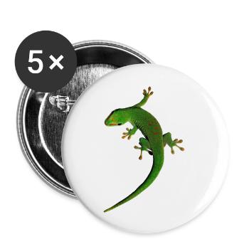 Gecko - Buttons groß 56 mm (5er Pack) - Weiß - Vorne