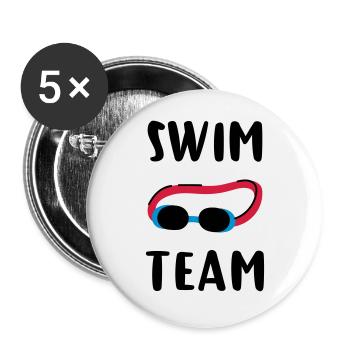 Equipe de Natation - Lot de 5 grands badges (56 mm) - blanc - Devant
