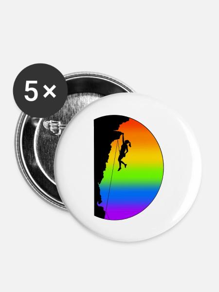 Climb on (She, LBGT) - Buttons groß 56 mm (5er Pack) - Weiß