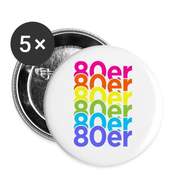 80er Jahre 1980er Stil Zitat Geschenk - Buttons groß 56 mm (5er Pack) - Weiß - Vorne