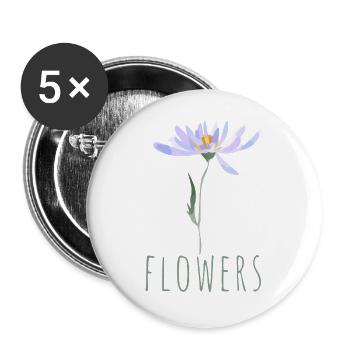 Minimalist Blue Wildflowers Illustration - Buttons large 2.2''/56 mm (5-pack) - white - Front