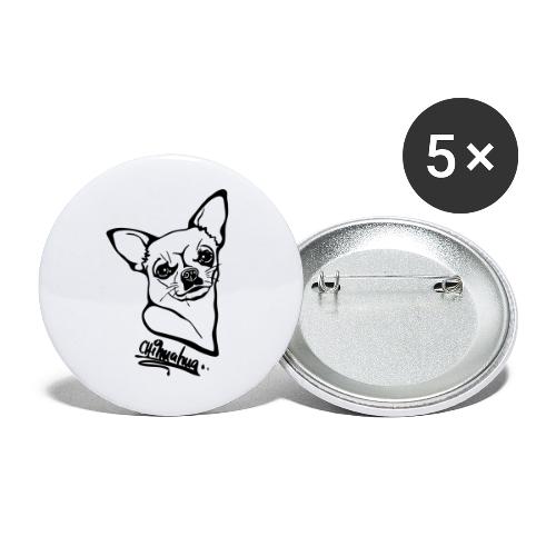 CHIHUAHUAwithoutbackground text - Buttons groß 56 mm (5er Pack)