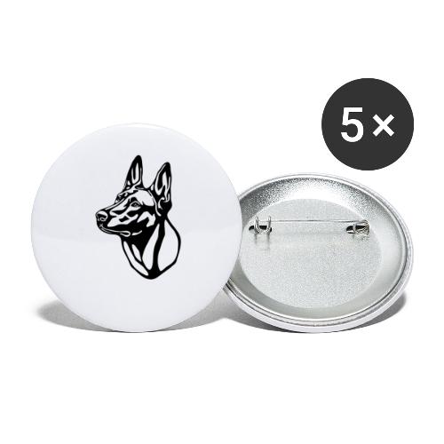 2 Malinois withoutBackground text - Buttons groß 56 mm (5er Pack)