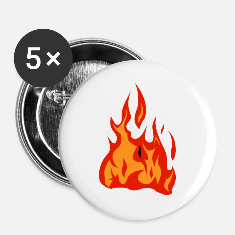 flame fire flame - Buttons large 2.2''/56 mm (5-pack) - white