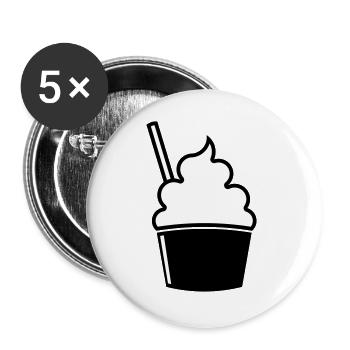 Eisbecher - Buttons groß 56 mm (5er Pack) - Weiß - Vorne