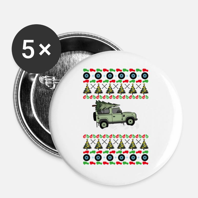 Defender - Christmas Sweater - Buttons large 2.2''/56 mm (5-pack) - white