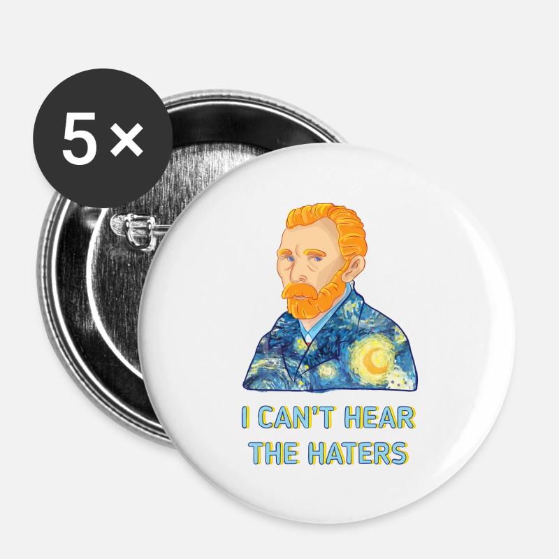 Vincent Van Gogh - Buttons large 2.2''/56 mm (5-pack) - white