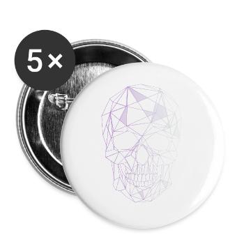 skull purple gothic aesthetic wave low poly - Buttons large 2.2''/56 mm (5-pack) - white - Front