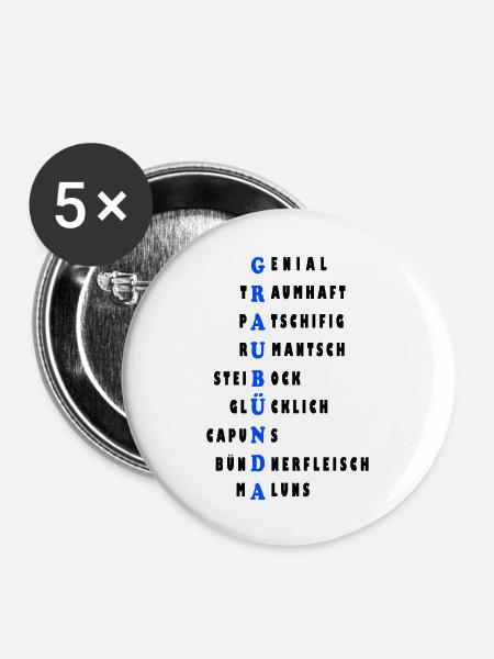 graubünda - Buttons groß 56 mm (5er Pack) - Weiß