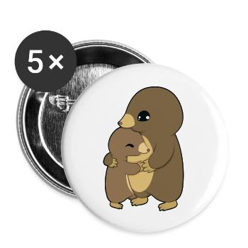 Maulwurf Umarmen - Buttons groß 56 mm (5er Pack) - Weiß - Vorne