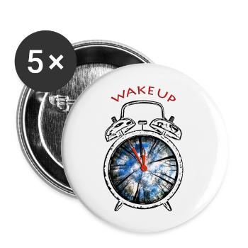 Klima Schutz, Naturschutz, Klimawandel - Buttons groß 56 mm (5er Pack) - Weiß - Vorne