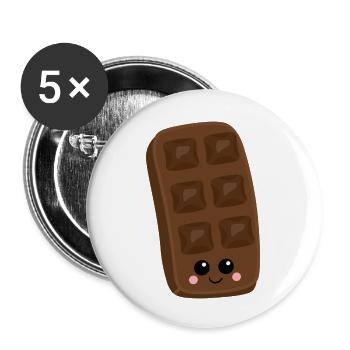 Schokolade - Buttons groß 56 mm (5er Pack) - Weiß - Vorne