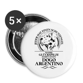 DOGO ARGENTINO Schutzengel Hunde Spruch Wilsigns - Buttons groß 56 mm (5er Pack) - Weiß - Vorne