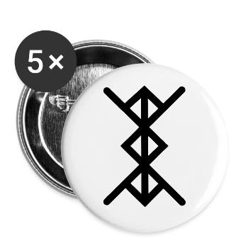 Love woman for woman in viking runes - Buttons large 2.2''/56 mm (5-pack) - white - Front
