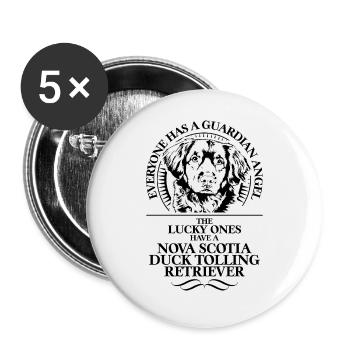 NOVA SCOTIA DUCK TOLLING RETRIEVER Guardian Angel - Buttons large 2.2''/56 mm (5-pack) - white - Front