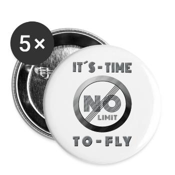 NO LIMIT  kiten Gamer Extremsport  Rennstrecke - Buttons groß 56 mm (5er Pack) - Weiß - Vorne
