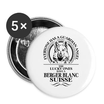 BERGER BLANC SUISSE Guardian Angel Saying Wilsigns - Buttons large 2.2''/56 mm (5-pack) - white - Front