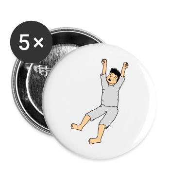 Man in pajamas - Buttons large 2.2''/56 mm (5-pack) - white - Front