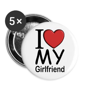 J’aime ma petite amie - Lot de 5 grands badges (56 mm) - blanc - Devant