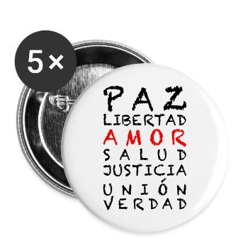 4 FREEDOM Español - Buttons groß 56 mm (5er Pack) - Weiß - Vorne