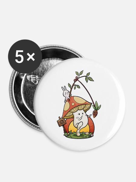 Pilz - Buttons groß 56 mm (5er Pack) - Weiß