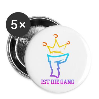 Floriankiller007 Unterschrift - Buttons groß 56 mm (5er Pack) - Weiß - Vorne