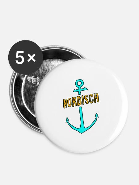 Nordischer Neonanker - Buttons groß 56 mm (5er Pack) - Weiß