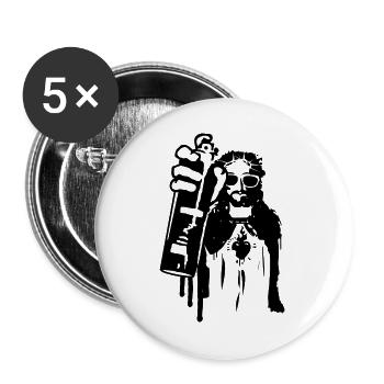 cool Street Art Jesus - Sprayer in graffiti style - Buttons large 2.2''/56 mm (5-pack) - white - Front