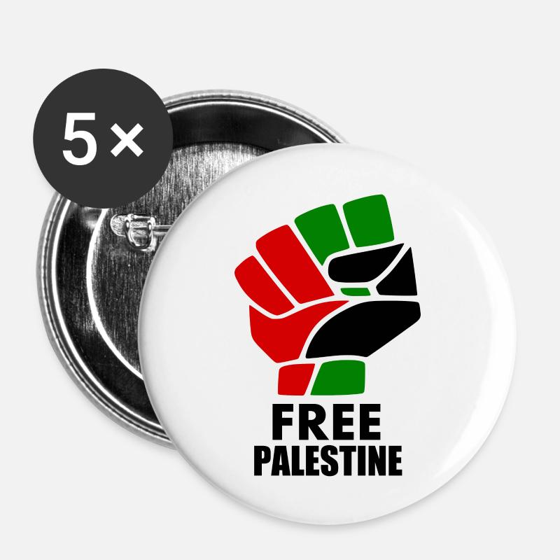 palestina - Buttons large 2.2''/56 mm (5-pack) - white
