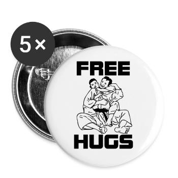 Kostenlose Umarmungen - Buttons groß 56 mm (5er Pack) - Weiß - Vorne