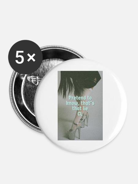 PTKTTL - Buttons groß 56 mm (5er Pack) - Weiß