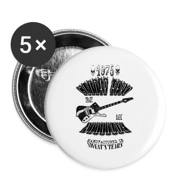 Guitar Hero Black - Lot de 5 grands badges (56 mm) - blanc - Devant