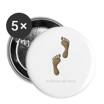 Kreta Sand - Buttons groß 56 mm (5er Pack) - Weiß - Vorne