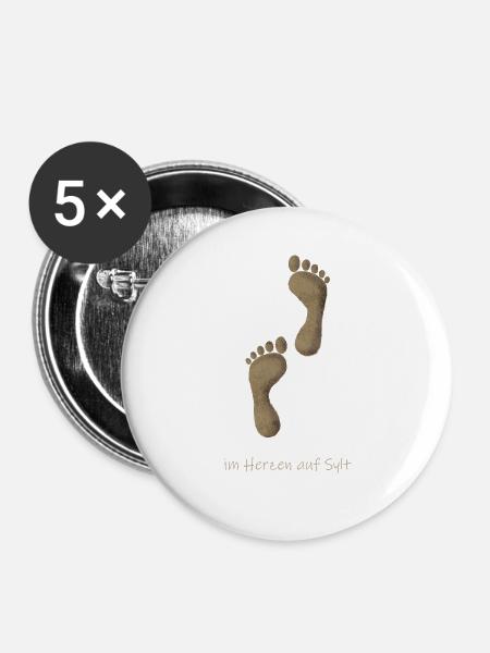 Sylt Sand - Buttons groß 56 mm (5er Pack) - Weiß