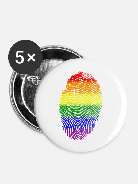 Pride-Flagge - Buttons groß 56 mm (5er Pack) - Weiß