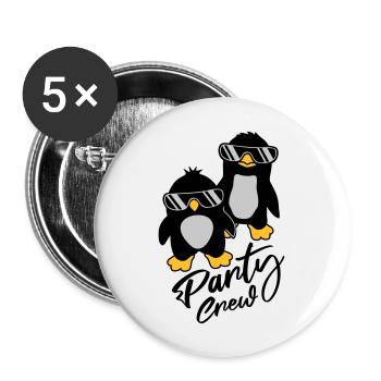 Amis de l’équipage de pingouin - Lot de 5 grands badges (56 mm) - blanc - Devant