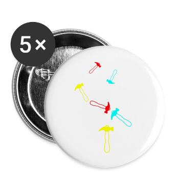 Symbole du marteau - Lot de 5 grands badges (56 mm) - blanc - Devant