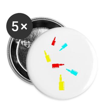 E-Zigarette Silhouette - Buttons groß 56 mm (5er Pack) - Weiß - Vorne