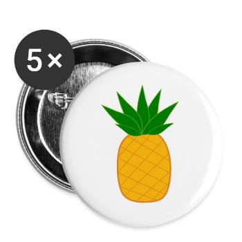 Pineapple with sunglasses summer t-shirt - Buttons large 2.2''/56 mm (5-pack) - white - Front