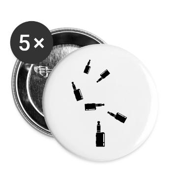 E-Zigarette Silhouette - Buttons groß 56 mm (5er Pack) - Weiß - Vorne