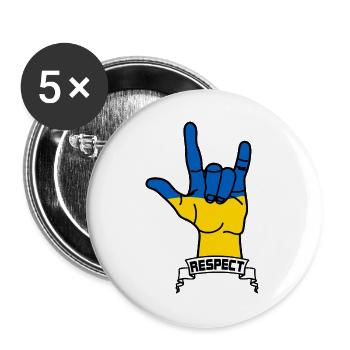 Respect de l’ukraine - Lot de 5 grands badges (56 mm) - blanc - Devant