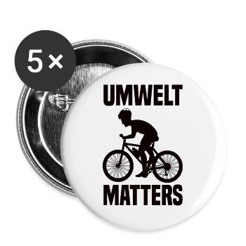 Umwelt Matters Klimawandel - Buttons groß 56 mm (5er Pack) - Weiß - Vorne