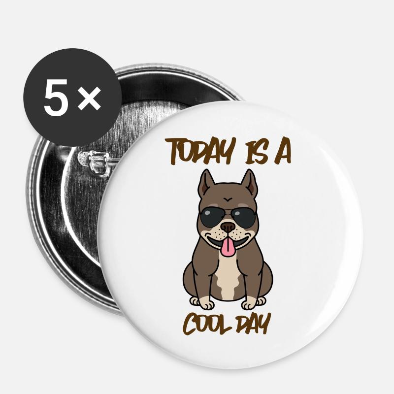 Today is a cool Day Dog - Buttons large 2.2''/56 mm (5-pack) - white