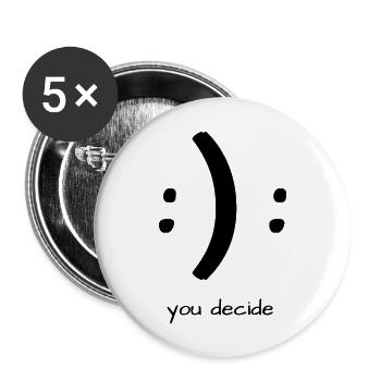 Du entscheidest - Buttons groß 56 mm (5er Pack) - Weiß - Vorne