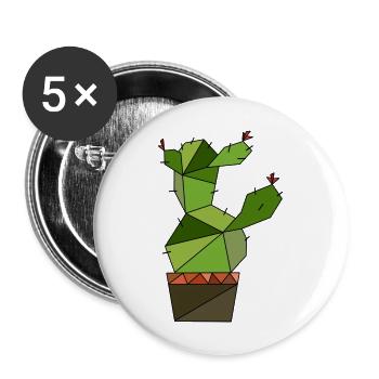 Cactus geometric - Buttons large 2.2''/56 mm (5-pack) - white - Front
