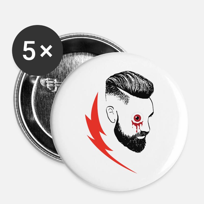 In a flash - Buttons large 2.2''/56 mm (5-pack) - white
