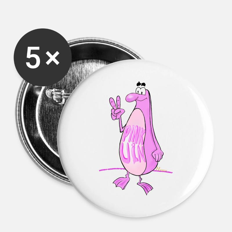 PINK UIN - Buttons large 2.2''/56 mm (5-pack) - white