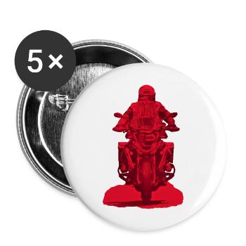 GS Motorradfahrer - Buttons groß 56 mm (5er Pack) - Weiß - Vorne