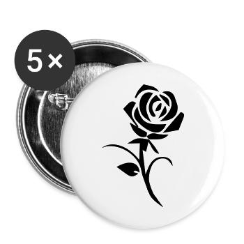 Rose - Buttons groß 56 mm (5er Pack) - Weiß - Vorne