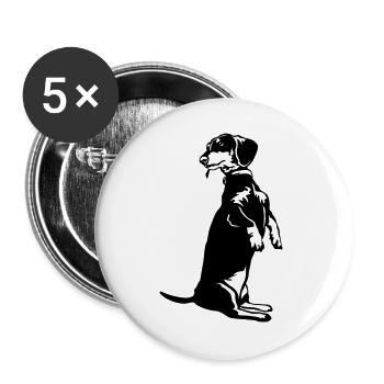 Dachshund - Buttons large 2.2''/56 mm (5-pack) - white - Front